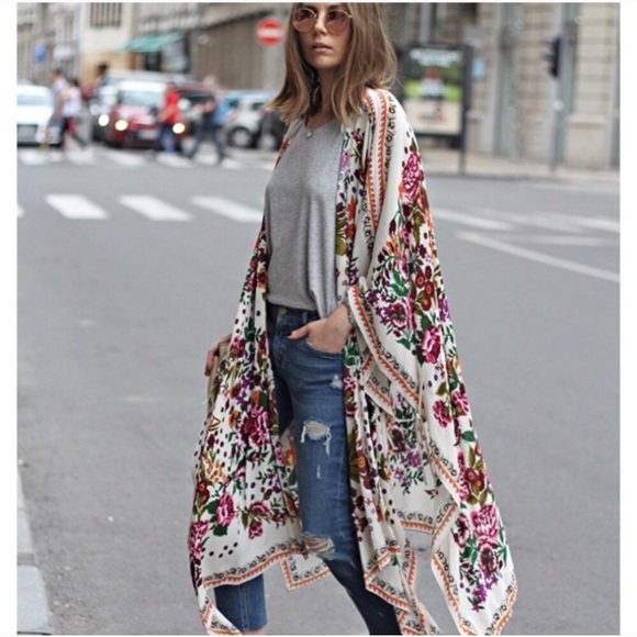 Zara Jackets & Blazers - Zara Multicolored Boho kimono